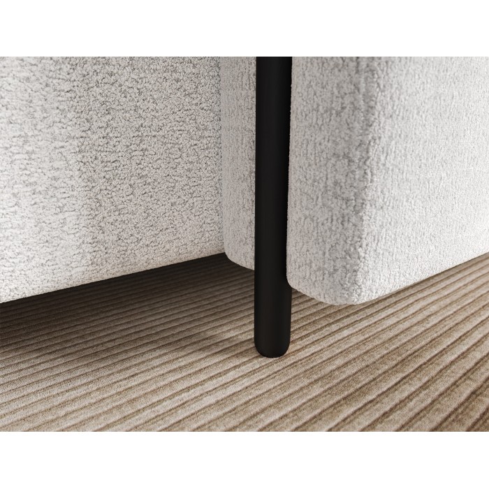 Canapé d’angle convertible ARVESSA blanc alpin chenille – Angle droit 