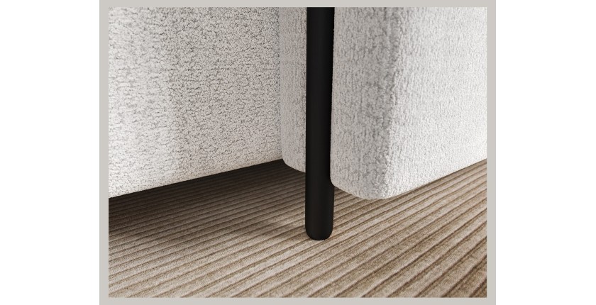 Canapé d’angle convertible ARVESSA blanc alpin chenille – Angle droit 