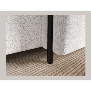Canapé d’angle convertible ARVESSA blanc alpin chenille – Angle droit 