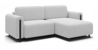 Canapé d’angle convertible ARVESSA blanc alpin chenille – Angle droit 