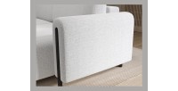 Canapé d’angle convertible ARVESSA blanc alpin chenille – Angle droit 
