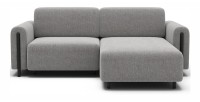 Canapé d’angle convertible ARVESSA gris clair bouclette – Angle droit 