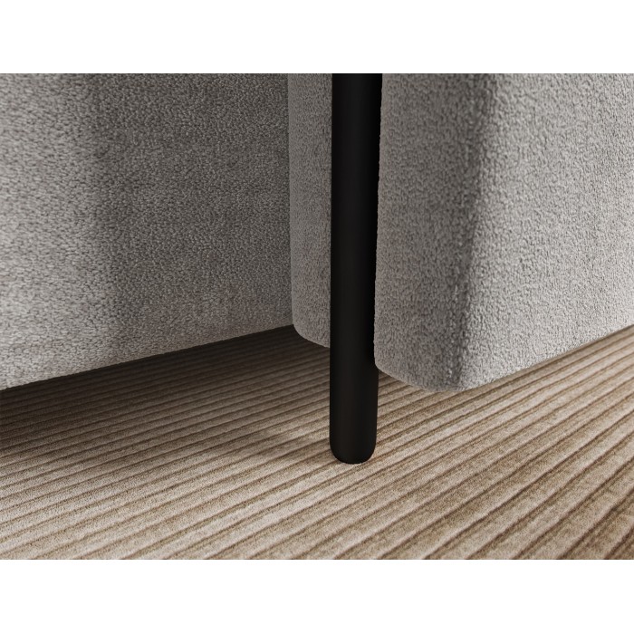 Canapé d’angle convertible ARVESSA gris clair bouclette – Angle droit 