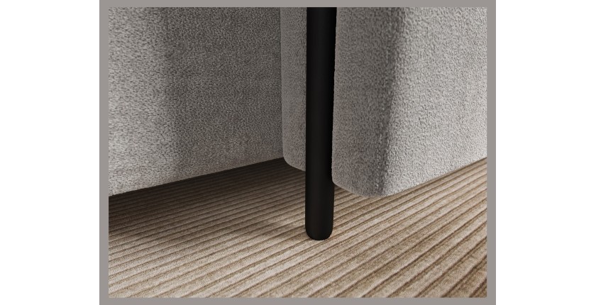 Canapé d’angle convertible ARVESSA gris clair bouclette – Angle droit 