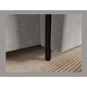 Canapé d’angle convertible ARVESSA gris clair bouclette – Angle droit 