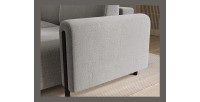 Canapé d’angle convertible ARVESSA gris clair bouclette – Angle droit 