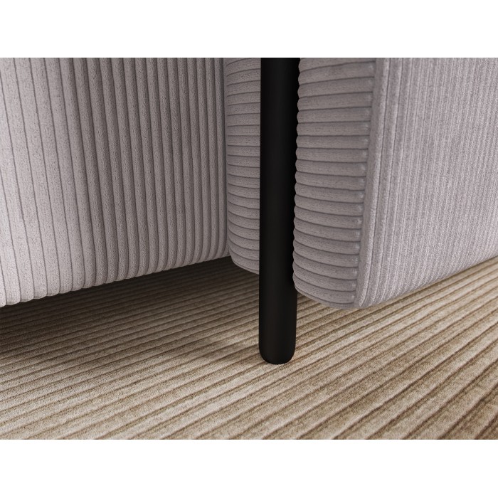 Canapé d’angle convertible ARVESSA gris clair velours côtelé – Angle droit 