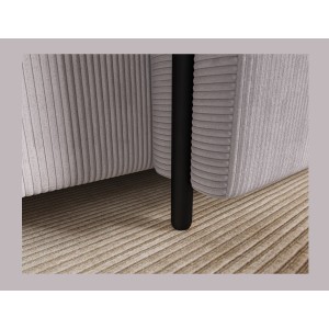 Canapé d’angle convertible ARVESSA gris clair velours côtelé – Angle droit 