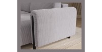 Canapé d’angle convertible ARVESSA gris clair velours côtelé – Angle droit 