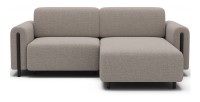 Canapé d’angle convertible ARVESSA beige chenille – Angle droit 