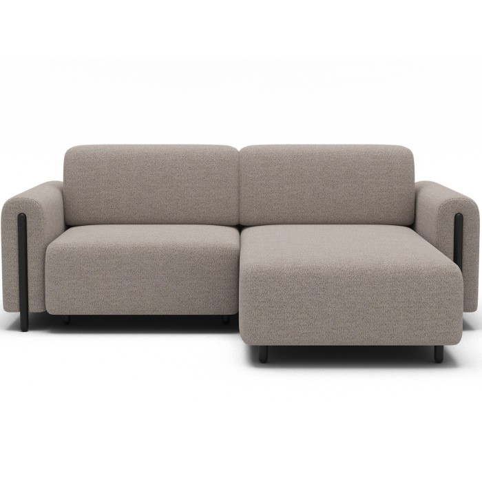 Canapé d’angle convertible ARVESSA beige chenille – Angle droit 
