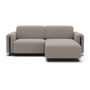 Canapé d’angle convertible ARVESSA beige chenille – Angle droit 