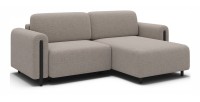 Canapé d’angle convertible ARVESSA beige chenille – Angle droit 