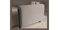 Canapé d’angle convertible ARVESSA beige chenille – Angle droit 