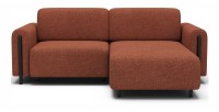 Canapé d’angle convertible ARVESSA terracotta bouclette – Angle droit 