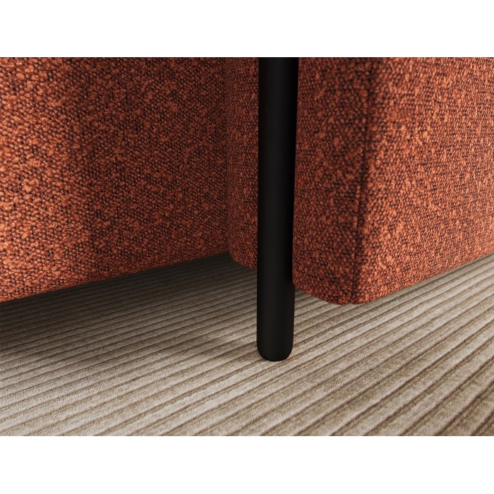 Canapé d’angle convertible ARVESSA terracotta bouclette – Angle droit 