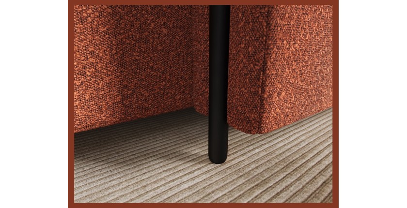 Canapé d’angle convertible ARVESSA terracotta bouclette – Angle droit 