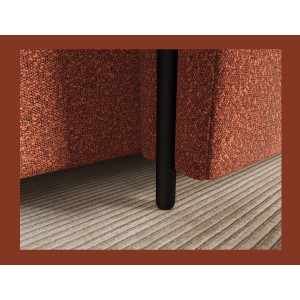 Canapé d’angle convertible ARVESSA terracotta bouclette – Angle droit 
