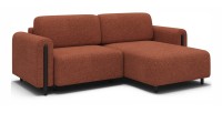 Canapé d’angle convertible ARVESSA terracotta bouclette – Angle droit 