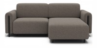 Canapé d’angle convertible ARVESSA marron clair chenille – Angle droit 