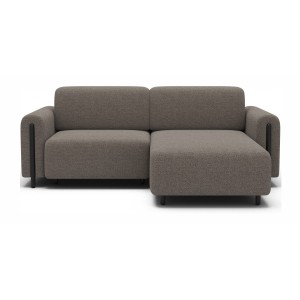 Canapé d’angle convertible ARVESSA marron clair chenille – Angle droit 