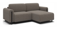 Canapé d’angle convertible ARVESSA marron clair chenille – Angle droit 