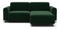 Canapé d’angle convertible ARVESSA vert émeraude chenille – Angle droit 