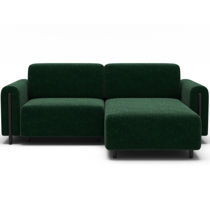 Canapé d’angle convertible ARVESSA vert émeraude chenille – Angle droit 