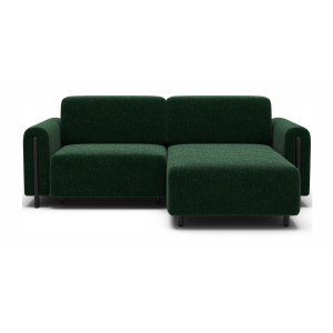 Canapé d’angle convertible ARVESSA vert émeraude chenille – Angle droit 