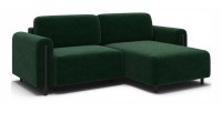 Canapé d’angle convertible ARVESSA vert émeraude chenille – Angle droit 