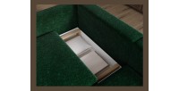 Canapé d’angle convertible ARVESSA vert émeraude chenille – Angle droit 