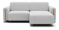 Canapé d’angle convertible ARVESSA blanc alpin chenille – Angle droit 