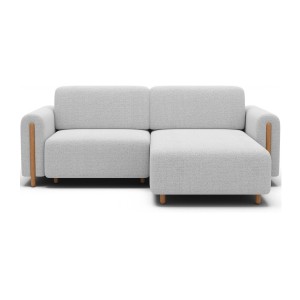 Canapé d’angle convertible ARVESSA blanc alpin chenille – Angle droit 