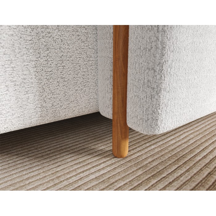 Canapé d’angle convertible ARVESSA blanc alpin chenille – Angle droit 