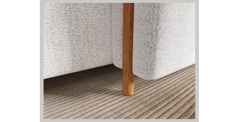 Canapé d’angle convertible ARVESSA blanc alpin chenille – Angle droit 