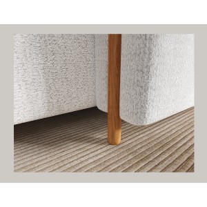 Canapé d’angle convertible ARVESSA blanc alpin chenille – Angle droit 