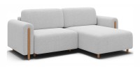 Canapé d’angle convertible ARVESSA blanc alpin chenille – Angle droit 