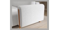 Canapé d’angle convertible ARVESSA blanc alpin chenille – Angle droit 
