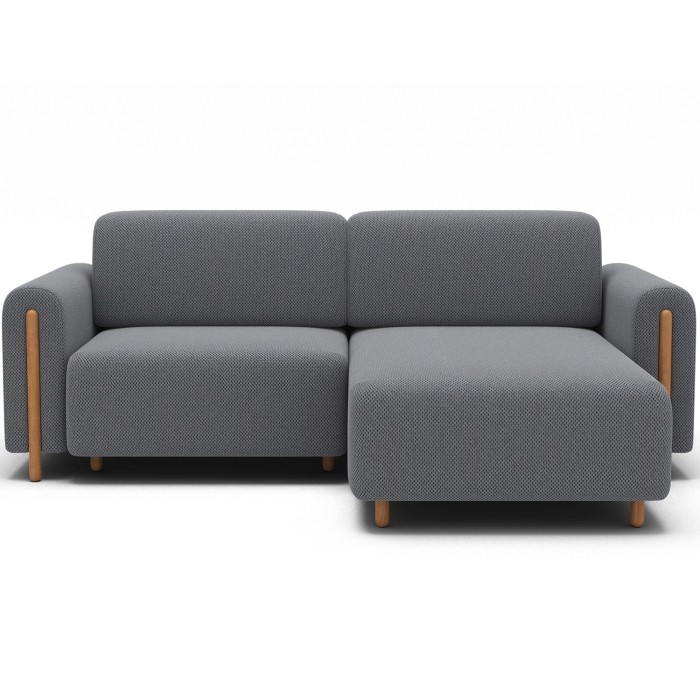 Canapé d’angle convertible ARVESSA gris foncé nid d’abeille – Angle droit 