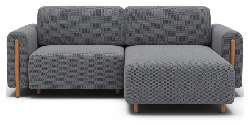 Canapé d’angle convertible ARVESSA gris foncé nid d’abeille – Angle droit 