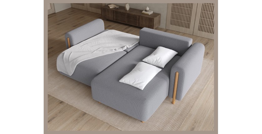 Canapé d’angle convertible ARVESSA gris foncé nid d’abeille – Angle droit 