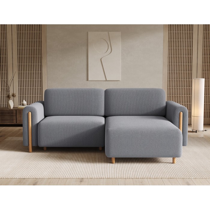Canapé d’angle convertible ARVESSA gris foncé nid d’abeille – Angle droit 