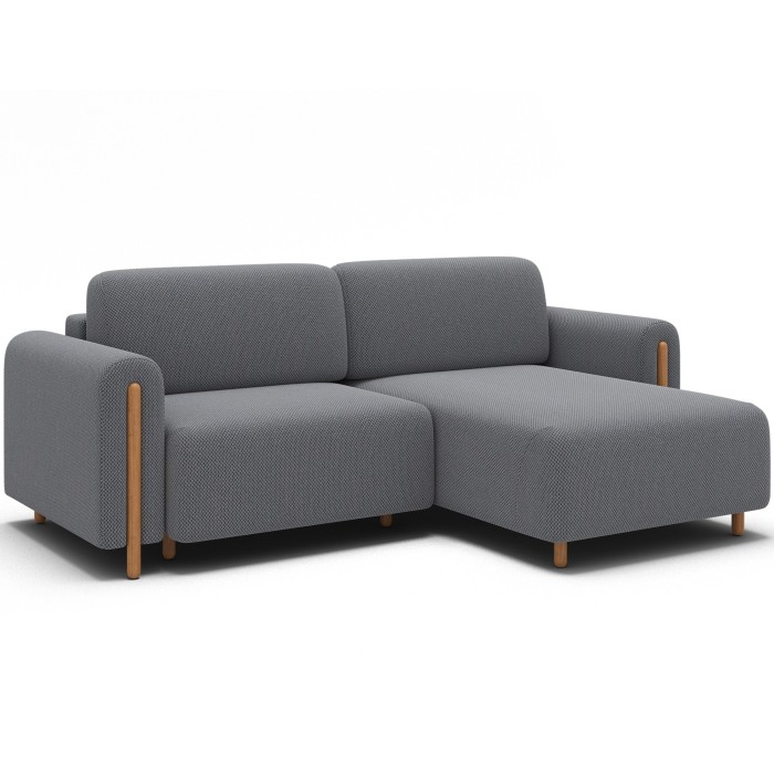 Canapé d’angle convertible ARVESSA gris foncé nid d’abeille – Angle droit 