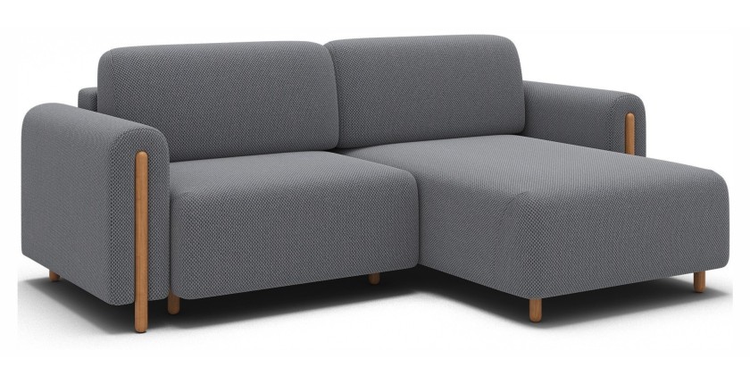Canapé d’angle convertible ARVESSA gris foncé nid d’abeille – Angle droit 