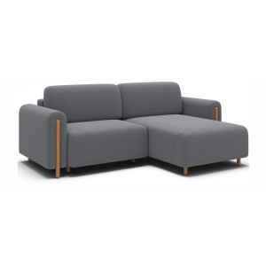 Canapé d’angle convertible ARVESSA gris foncé nid d’abeille – Angle droit 