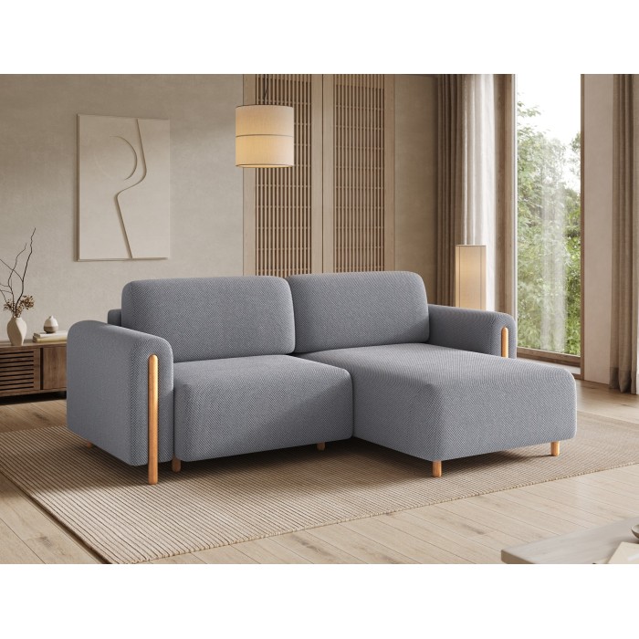 Canapé d’angle convertible ARVESSA gris foncé nid d’abeille – Angle droit 