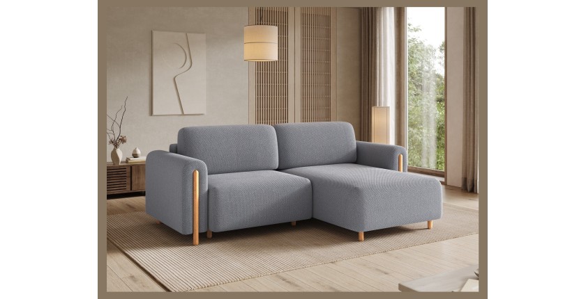 Canapé d’angle convertible ARVESSA gris foncé nid d’abeille – Angle droit 