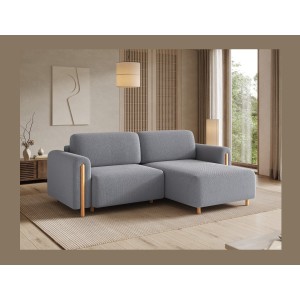 Canapé d’angle convertible ARVESSA gris foncé nid d’abeille – Angle droit 