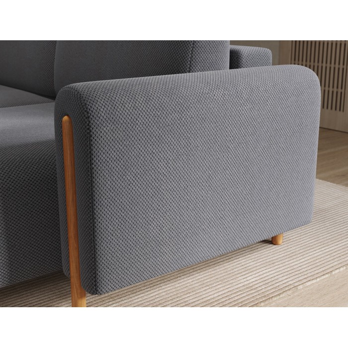Canapé d’angle convertible ARVESSA gris foncé nid d’abeille – Angle droit 
