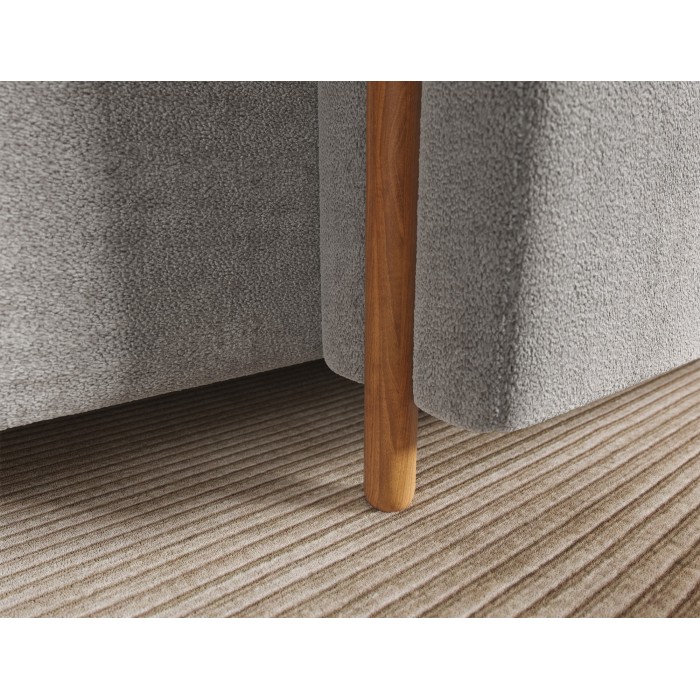 Canapé d’angle convertible ARVESSA gris clair bouclette – Angle droit 